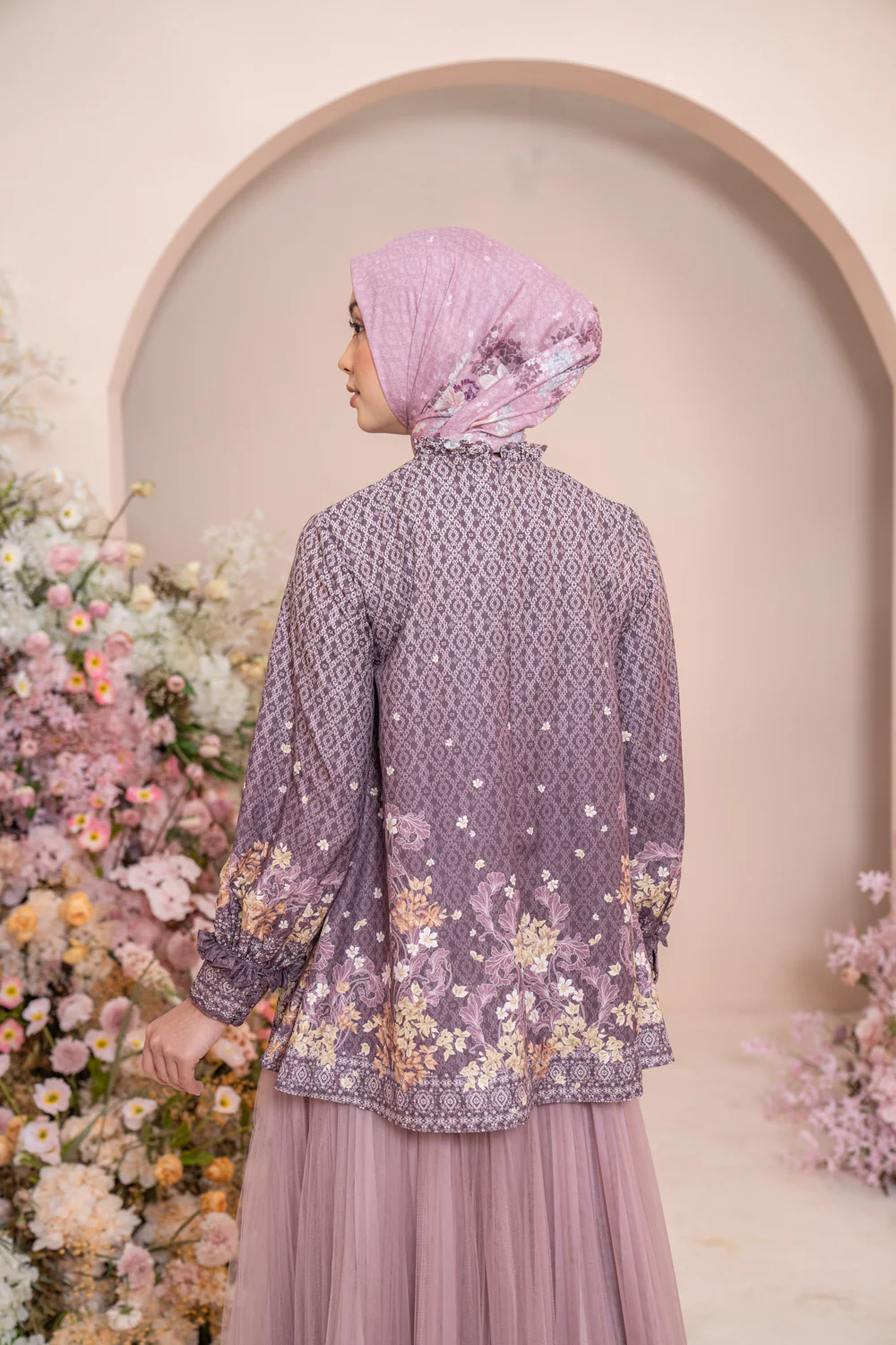 Rissa Blouse Set Syar'i Deep Mulberry - Image 3