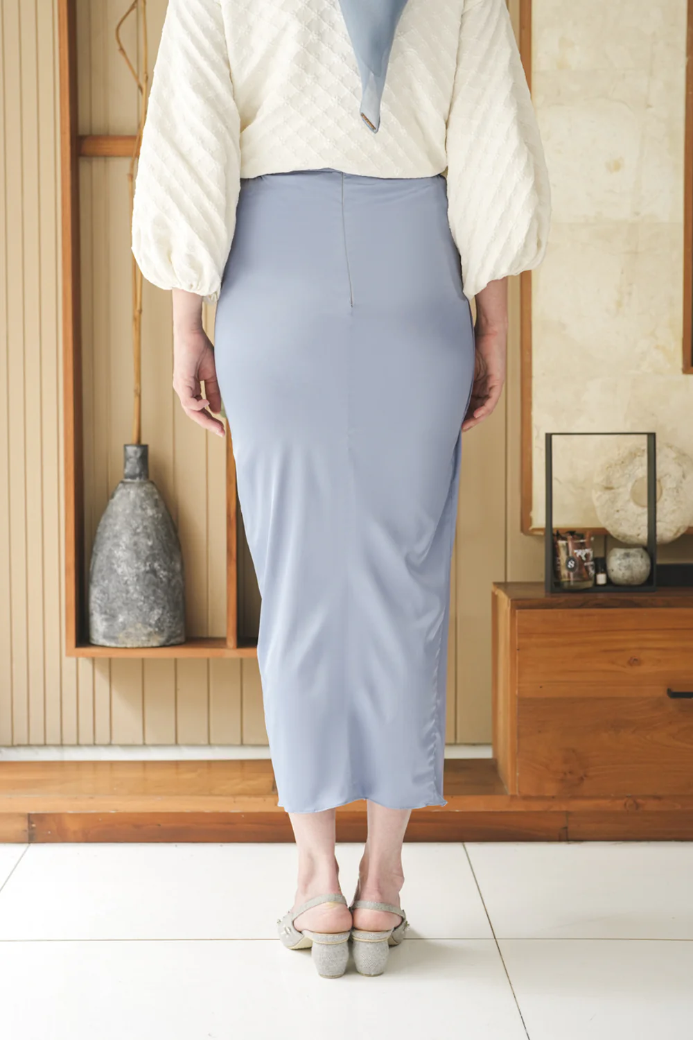 Shala Skirt Silk Blue - Image 7